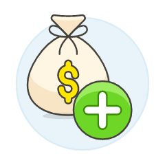 Money Bag Add Illustration from UX Colors Set