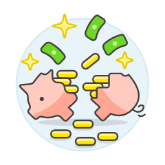 Piggy Bank Broken Illustration from UX Colors Set