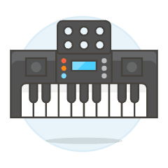Instruments Keyboard Illustration from UX Colors Set