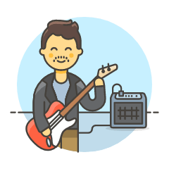 Singer Guitar 3 Illustration from UX Colors Set