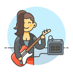 Singer Guitar 6 Illustration from UX Colors Set