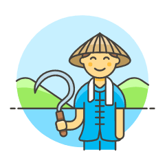 Asian Farmer 1 Illustration from UX Colors Set