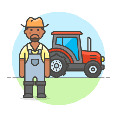 Farmer Tractor 3 Illustration from UX Colors Set