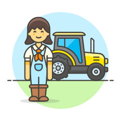 Farmer Tractor 6 Illustration from UX Colors Set