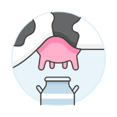 Milking Cow Illustration from UX Colors Set