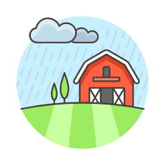 Raining Barn Field Illustration from UX Colors Set