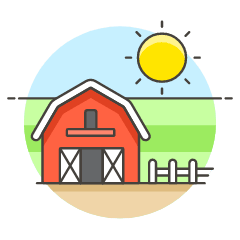 Sunny Barn Field Illustration from UX Colors Set
