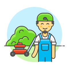 Lawn Gardener 1 Illustration from UX Colors Set
