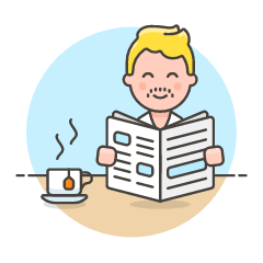 Reading Newspaper 1 Illustration from UX Colors Set