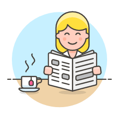 Reading Newspaper 2 Illustration from UX Colors Set