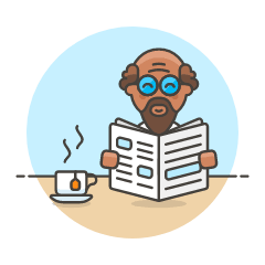 Reading Newspaper 3 Illustration from UX Colors Set