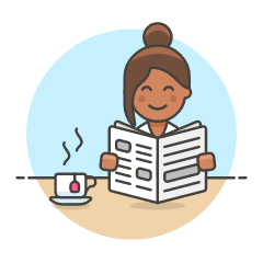 Reading Newspaper 4 Illustration from UX Colors Set