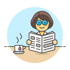 Reading Newspaper 6 Illustration from UX Colors Set