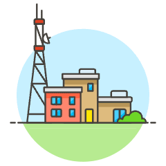 Tv Station Illustration from UX Colors Set