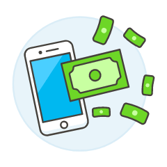 Phone Banknote Illustration from UX Colors Set