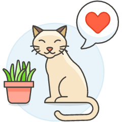 Cat Love Plant Illustration from UX Colors Set