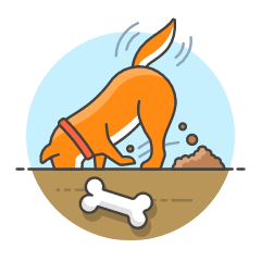 Dog Digging Illustration from UX Colors Set