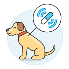 Dog Microchip Gps Illustration from UX Colors Set