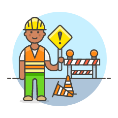 Sign Worker 1 Illustration from UX Colors Set