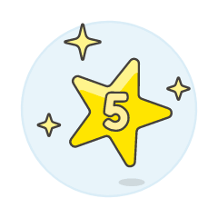 Star Rating Five Illustration from UX Colors Set