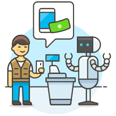 Cashier Robot 1 Illustration from UX Colors Set