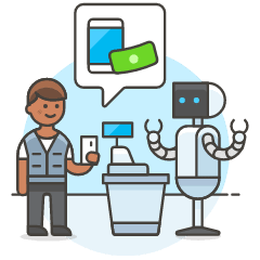 Cashier Robot 2 Illustration from UX Colors Set