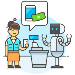 Cashier Robot 4 Illustration from UX Colors Set