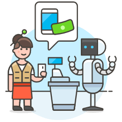 Cashier Robot 6 Illustration from UX Colors Set