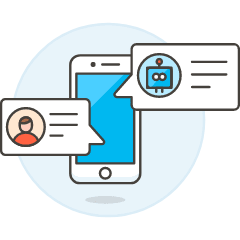 Chatting With Bot 2 Illustration from UX Colors Set