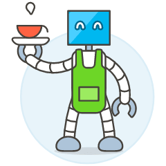 Waiter Robot 2 Illustration from UX Colors Set