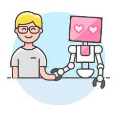 Dating Robot 4 Illustration from UX Colors Set