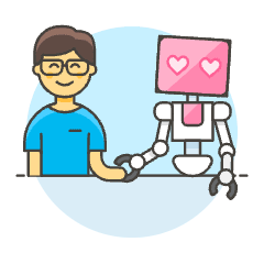 Dating Robot 6 Illustration from UX Colors Set