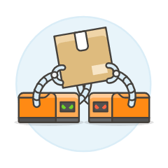 Mobile Robot Conflict Illustration from UX Colors Set