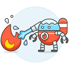 Fire Fighting Robot 2 Illustration from UX Colors Set