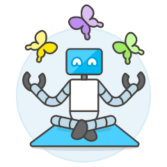 Calming Robot Illustration from UX Colors Set