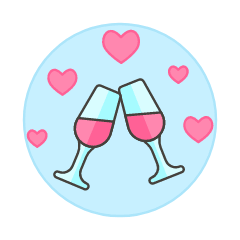 Dinner Wine Glass Illustration from UX Colors Set