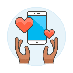 Online Dating Hand 2 Illustration from UX Colors Set