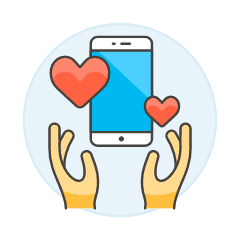 Online Dating Hand 2 Illustration from UX Colors Set