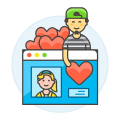 Online Dating Like 1 3 Illustration from UX Colors Set