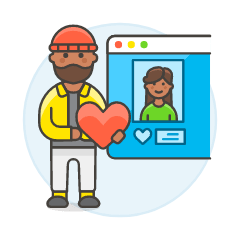 Online Dating Like 2 2 Illustration from UX Colors Set