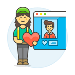 Online Dating Like 2 4 Illustration from UX Colors Set