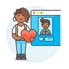 Online Dating Like 2 5 Illustration from UX Colors Set
