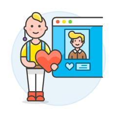 Online Dating Like 2 6 Illustration from UX Colors Set