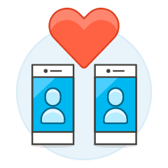 Online Dating Match Illustration from UX Colors Set