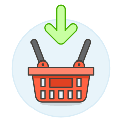 Shopping Basket Add 1 Illustration from UX Colors Set
