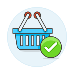 Shopping Basket Check Illustration from UX Colors Set