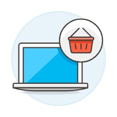 Shopping Basket Laptop 1 Illustration from UX Colors Set