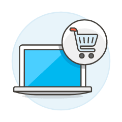 Shopping Cart Laptop 1 Illustration from UX Colors Set