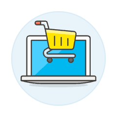 Shopping Cart Laptop 2 Illustration from UX Colors Set