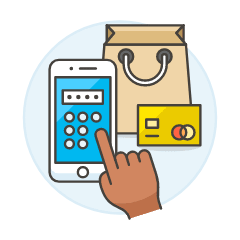 Phone Checkout Pin 3 Illustration from UX Colors Set